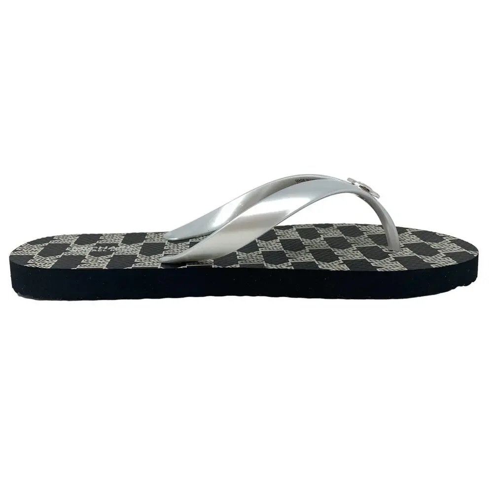 MICHAEL KORS FLIP-FLOP STRIPE EVA BLACK MULTI, 10 (US)